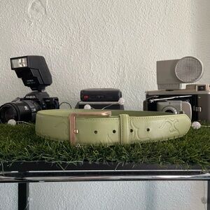 Golf Wang Green Flame Embossed Leather Belt